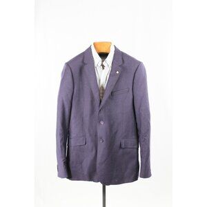 Men's TED BAKER Cezannj Purple 100% Wool Flannel Blazer Suit Jacket, 42L
